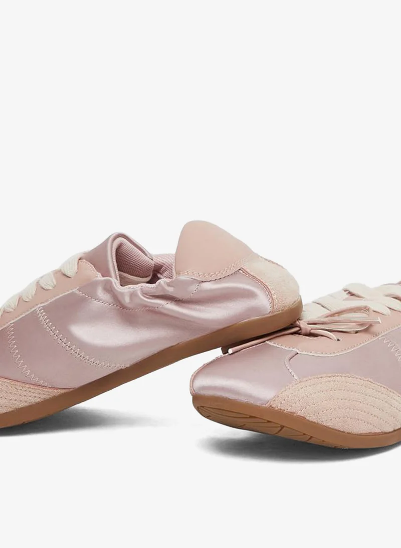 Styli Active Pink Pink Satin Panel Sneakers for Women | Best Price UAE