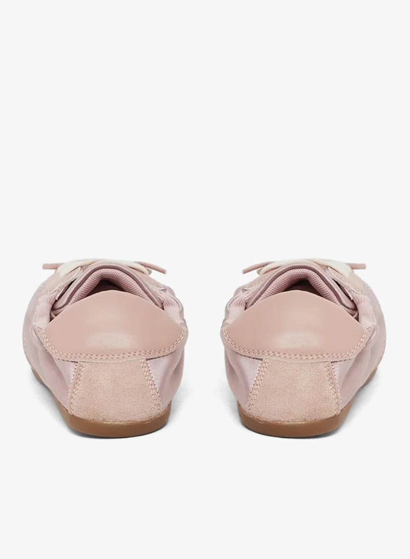 Styli Active Pink Pink Satin Panel Sneakers for Women | Best Price UAE