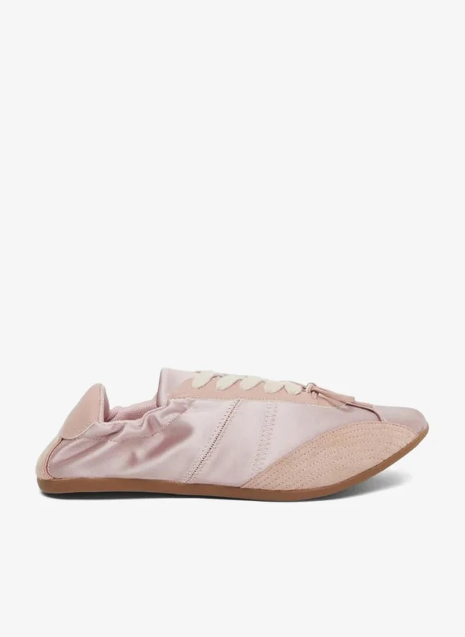 Styli Active Pink Satin Panel Sneakers