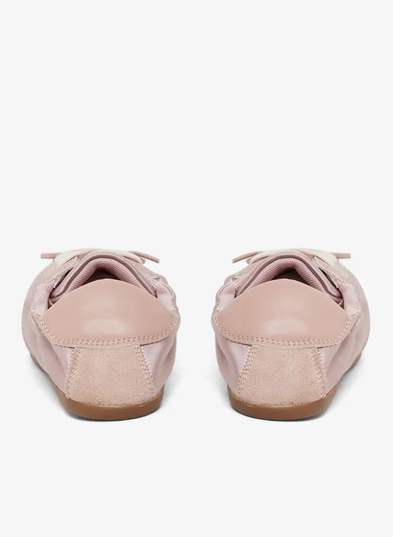 Styli Active Pink Pink Satin Panel Sneakers for Women | Best Price UAE