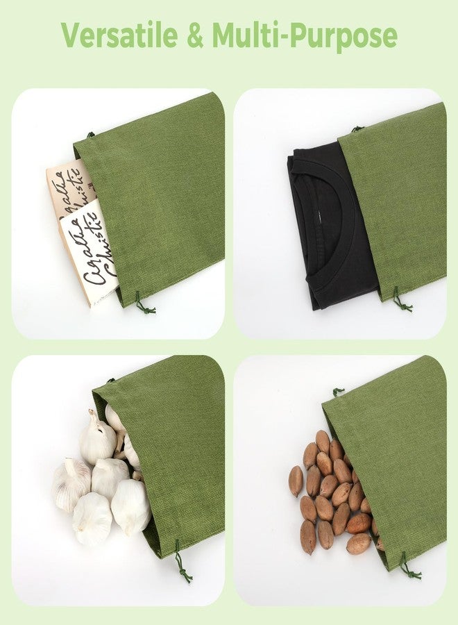 Tapleap Burlap Bags with Drawstring - 10Pcs 10x14 Green Gift Sacks for Wrapping Favors, Clothes, Toiletries, Breads, Root Ball, For Birthday, Wedding, Party, Household Use - Image 5