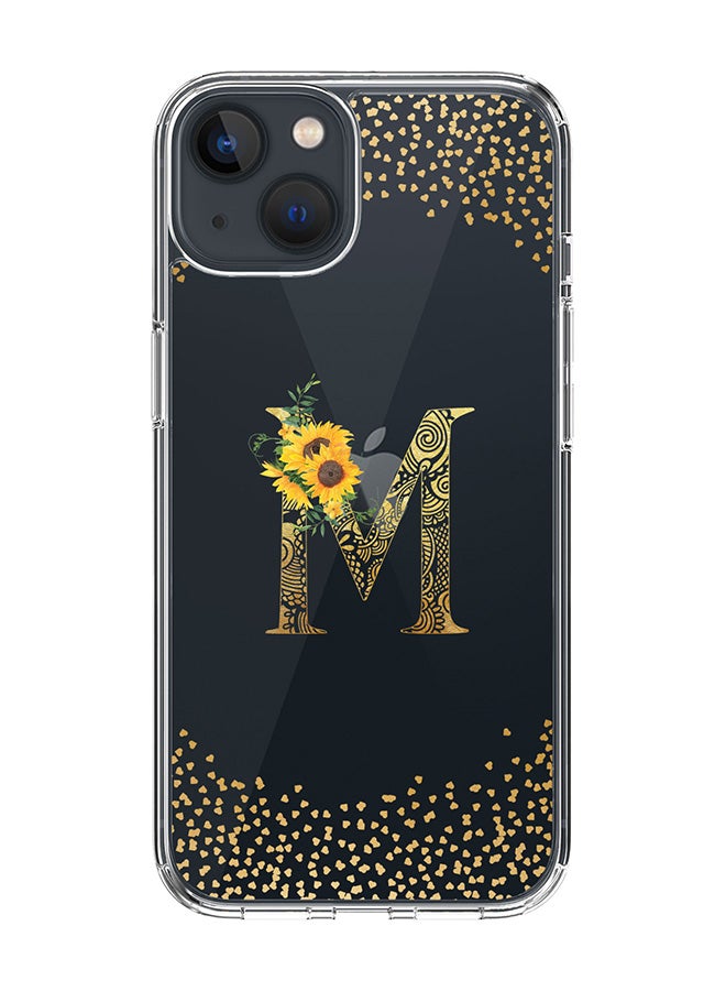 Stylizedd Classic Clear Case For iPhone 15, Hybrid Soft Case Thin Cover- Custom Monogram Initial Letter Mandala Floral Pattern Alphabet - M(Transparent) - Image 1