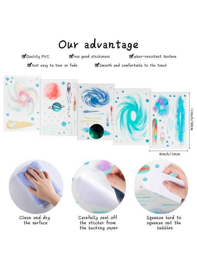 Chinco - Glow In The Dark Stars For Ceiling Wall Stickers Galaxy Star Stickers Glow In The Dark Selfadhesive Glow In The Dark Wall Stickers Removable Glow In Dark Decals For Kid Nursery (Modern Style) - Image 1