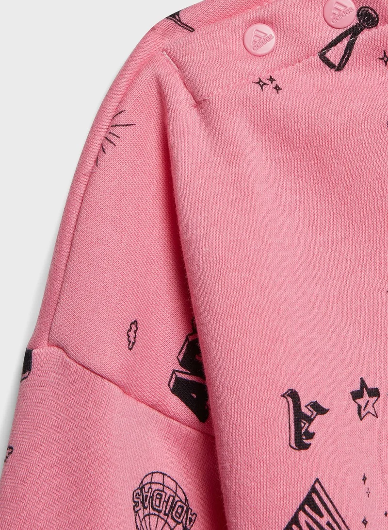 Adidas Brand Love Crew Sweatshirt Set Kids