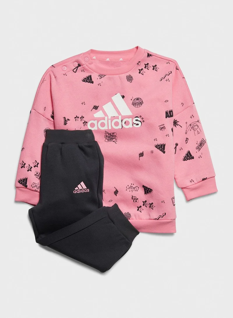 Adidas Brand Love Crew Sweatshirt Set Kids