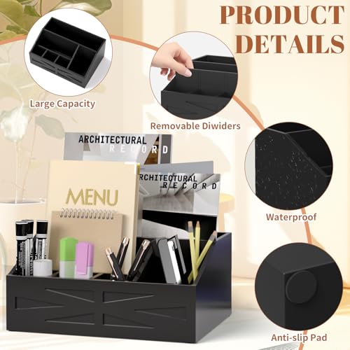 BELO VALE Large Mail Organizer Countertop,Farmhouse Desk and Kitchen Countertop Storage, Letter Sorter, Desk Mail and Bill Organizer, Desktop File and Paper Holder - Image 3