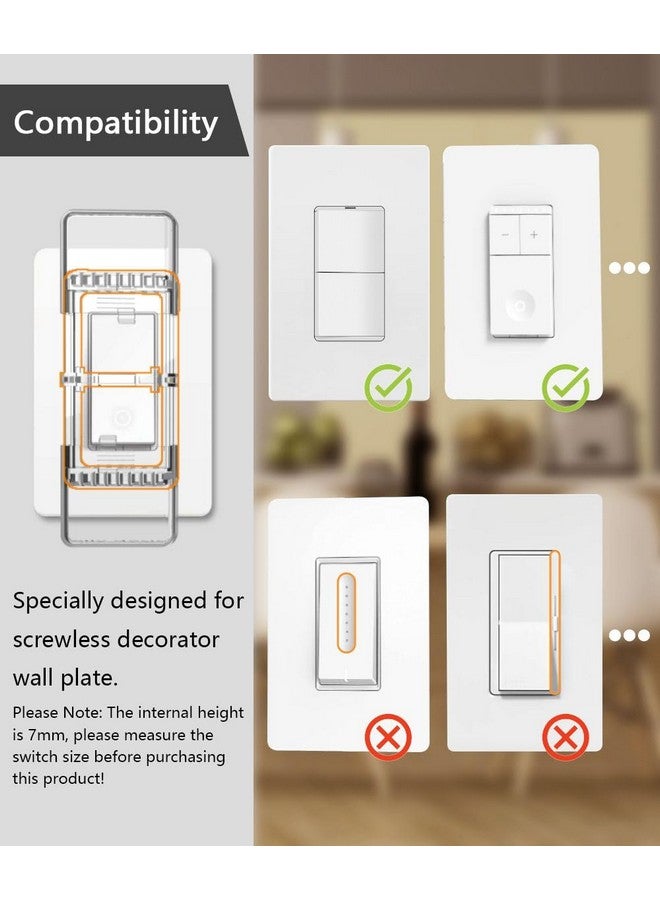 آي ليفابل واقي مفاتيح الإضاءة للوحة الحائط بدون براغي، غطاء مفاتيح هزازة ذاتي اللصق مقاوم للأطفال يمنع الأطفال أو تشغيل/إيقاف تشغيل المفتاح عن طريق الخطأ مع السماح بالوصول (شفاف، عبوة من قطعتين) - Image 3