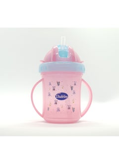 Bubbles Bubbles Baby Cup with Silicone Straw Pink 