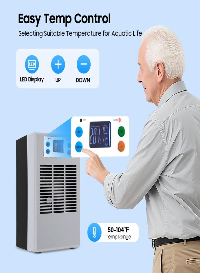 DnyioVpl Aquarium Chiller, 30L/7.93GAL Water Chiller, Fish Tank Cooling Unit Water Temperature Regulator Thermoelectric Climate Controller, Constant Temperature Cooling System for Fish Tank,Jellyfish,Coral - Image 4