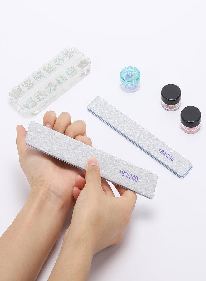 BTYMS 100 Pcs 180/240 Grit Nail Files for Arylic and Natural Nails, Double Sided Manicure Buffing Files - Image 4