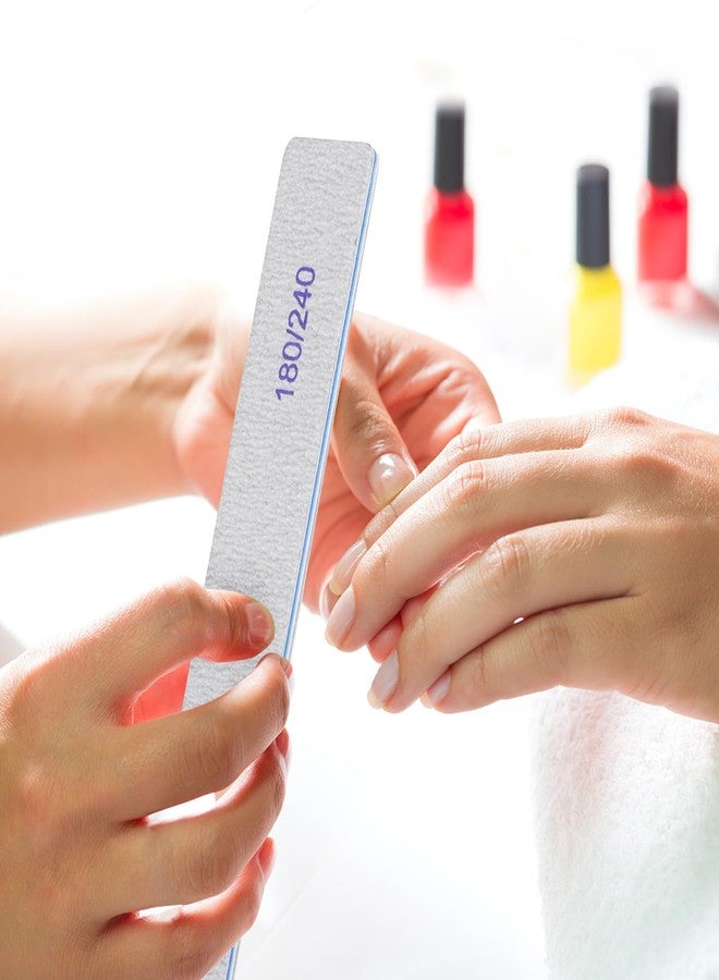 BTYMS 100 Pcs 180/240 Grit Nail Files for Arylic and Natural Nails, Double Sided Manicure Buffing Files - Image 5