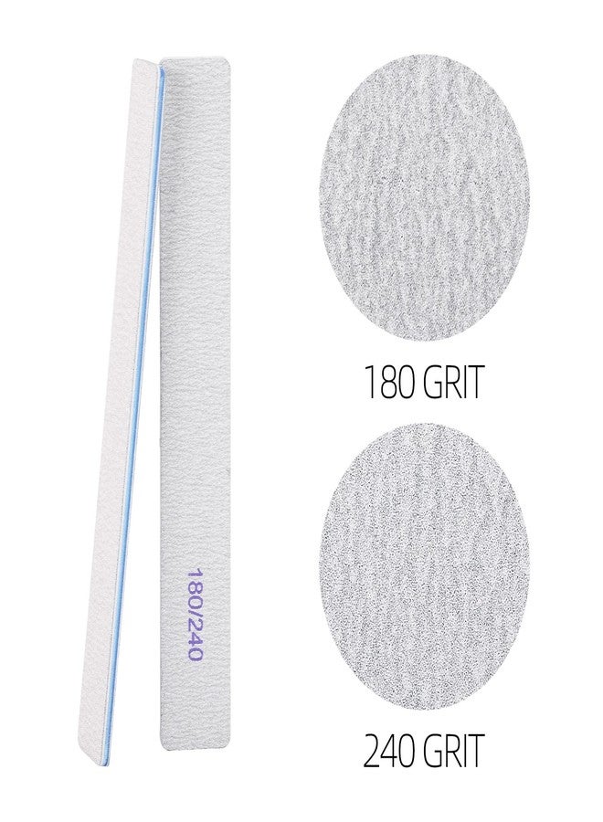BTYMS 100 Pcs 180/240 Grit Nail Files for Arylic and Natural Nails, Double Sided Manicure Buffing Files - Image 3