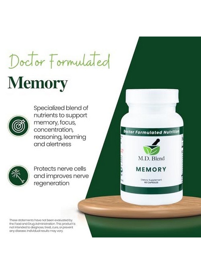 M.D. Blend Memory - Natural Blend - Expert Formulated Supplement for Cognitive Wellness, Memory, & Neural Function - Premium L-Tyrosine, Phosphatidylserine, Bacopa Monnieri - 30 Capsules 1 Pack - Image 2