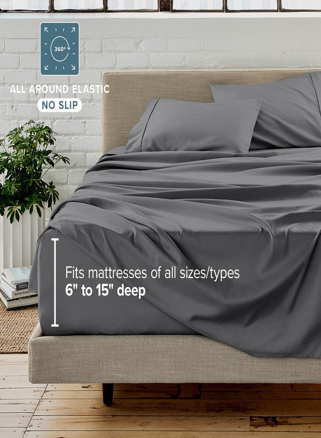 بير هوم طقم لحاف وملاءات من 5 قطع من Bare Home Bed-in-A-Bag - مقاس توين إكس إل - بديل لريش الإوز - طقم مفروشات فاخر فائق النعومة 1800 (توين إكس إل، رمادي/رمادي) - Image 5
