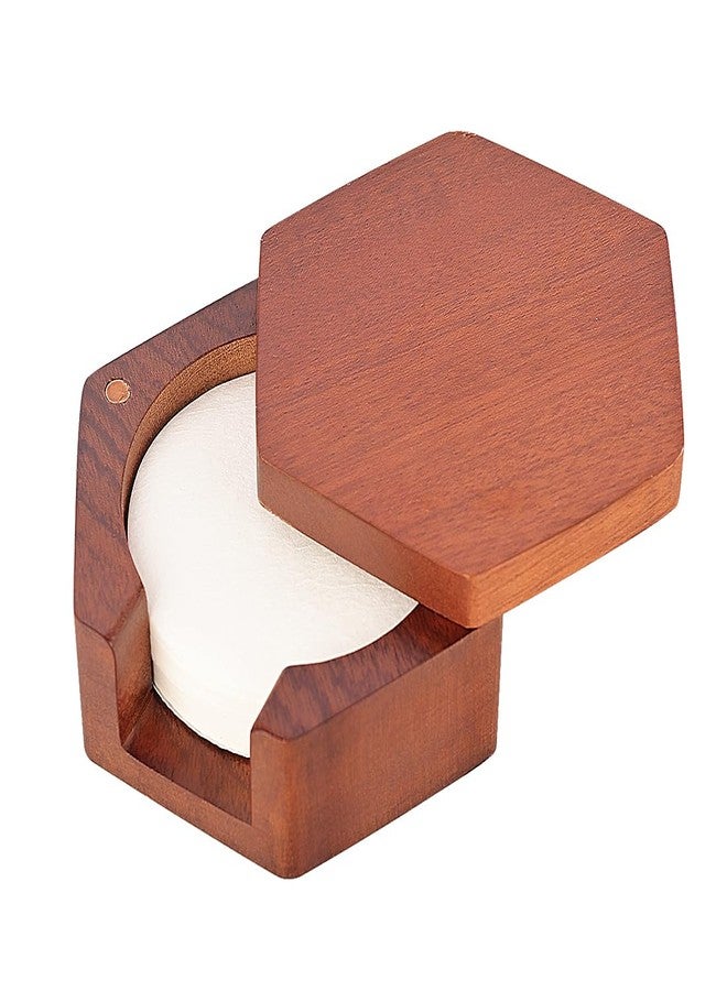 CAFEMASY Espresso Coffee Paper Filter Holder - Wooden Coffee Filters Storage Container with Lid Compatible with Delonghi Breville Espresso Machine 51mm 54mm 58mm Paper Filters - Image 1