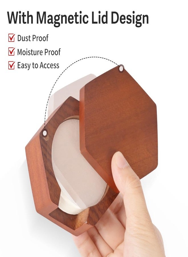 CAFEMASY Espresso Coffee Paper Filter Holder - Wooden Coffee Filters Storage Container with Lid Compatible with Delonghi Breville Espresso Machine 51mm 54mm 58mm Paper Filters - Image 4