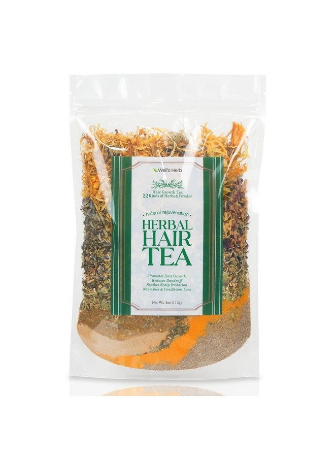 Well's Oil شاي الأعشاب من ويل 22 نوعًا لشطف الشعر لنمو الشعر وتجديده الطبيعي وفروة الرأس الصحية وتكييف الشعر - شاي أعشاب للتسريب في الماء أو الزيت 4 أونصات - Image 1