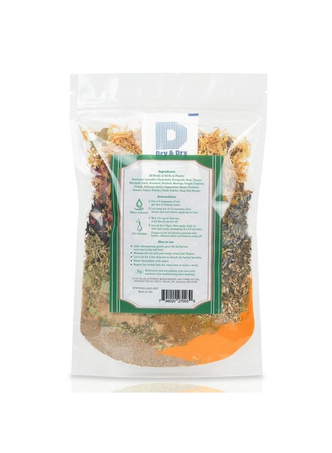 Well's Oil شاي الأعشاب من ويل 22 نوعًا لشطف الشعر لنمو الشعر وتجديده الطبيعي وفروة الرأس الصحية وتكييف الشعر - شاي أعشاب للتسريب في الماء أو الزيت 4 أونصات - Image 2