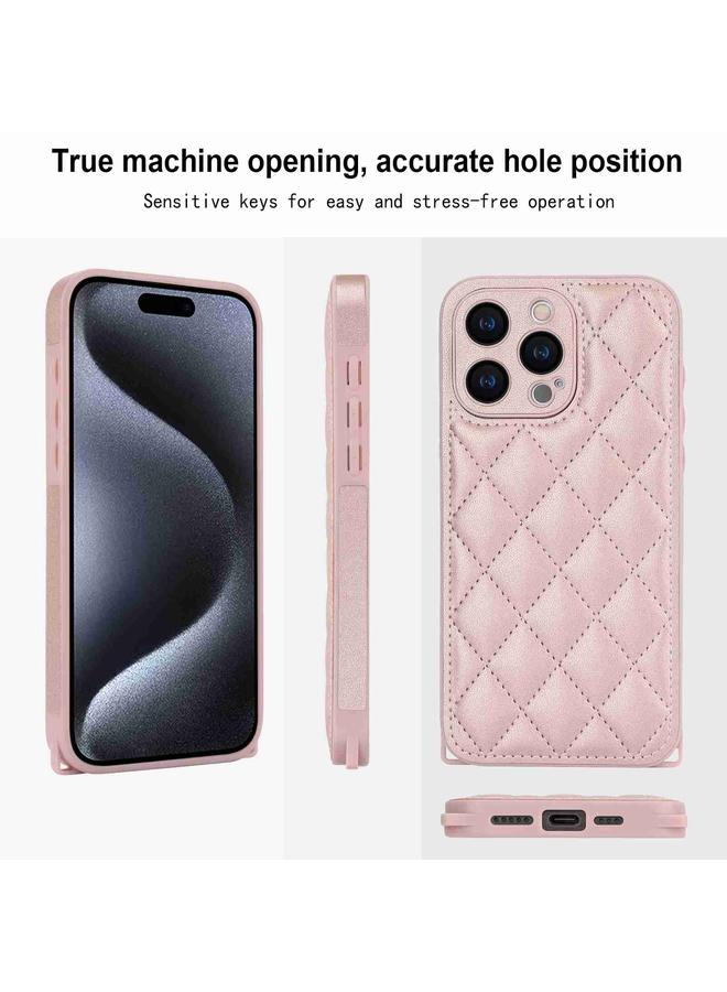 Zaboon Case For iPhone 13 Pro Max Rhombic Texture Phone Case with Dual Lanyard - Image 4