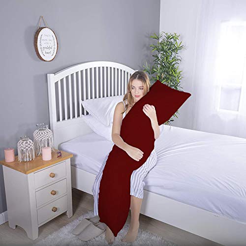 DADDY COOL وسادة دعم الجسم فائقة النعومة دادي كول / وسادة الحمل للنساء الحوامل / وسادة النوم الجانبية 20 × 54 بوصة عبوة من 1 (ماروني) - Image 3