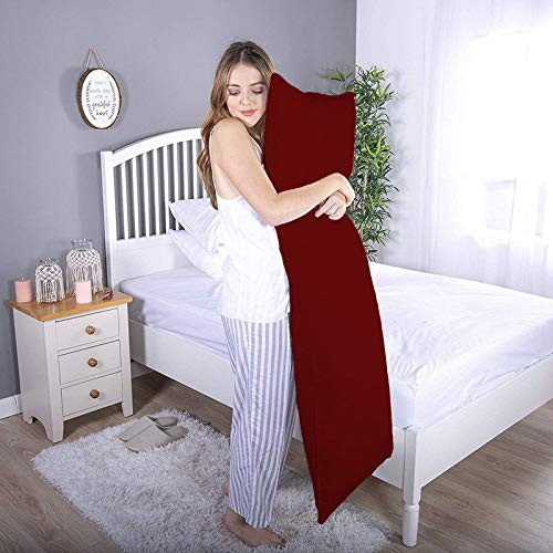 DADDY COOL وسادة دعم الجسم فائقة النعومة دادي كول / وسادة الحمل للنساء الحوامل / وسادة النوم الجانبية 20 × 54 بوصة عبوة من 1 (ماروني) - Image 1