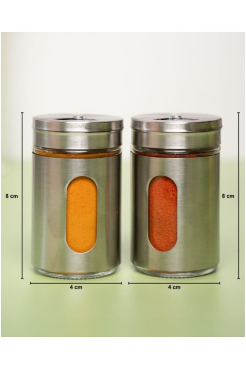 THE ARTFUL BLEND Glass Oil & Vinegar Dispenser Set – 4-Piece Clear Set | 2 x 500ml Oil Bottles + 2 x 350ml Spice Jars | Airtight Salad Dressing & Seasoning Cruets for Kitchen Use - Image 4