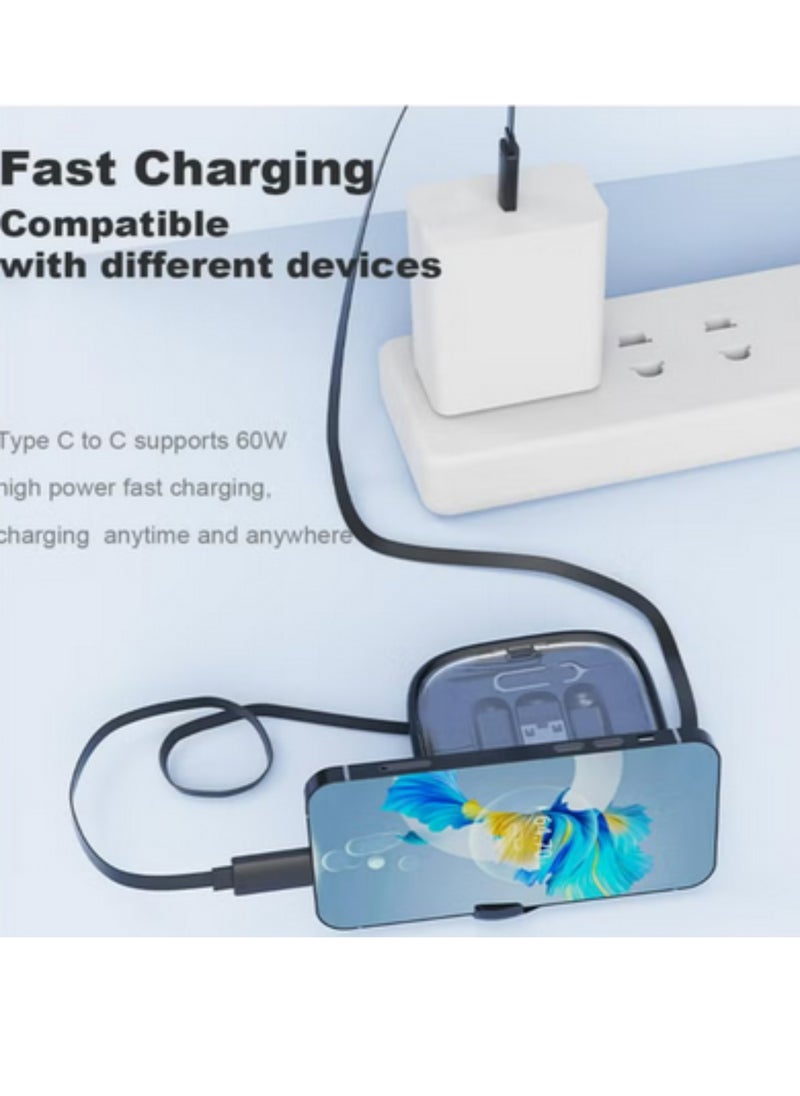 ريتشي كابل شحن متعدد قابل للسحب 5 في 1، مجموعة محول USB-C إلى USB OTG مع فتحة بطاقة وحامل هاتف - نوع C/Micro/iOS، شحن سريع 3 أقدام، نقل بيانات متقدم، أحدث ملحقات السفر، توافق عالمي  - Image 2