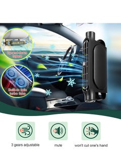 GUDOO مراوح تبريد مقاعد السيارة مراوح مقعد السيارة الأمامي والخلفي بمنفذ USB، مروحة مقعد السيارة الخلفي المطورة مع 3 سرعات وسرعة هواء قابلة للتعديل، أداة تبريد مروحة المقعد الخلفي المحمولة للسيارة  - Image 2