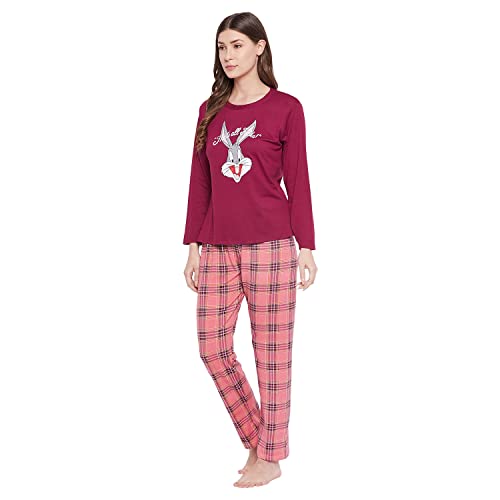 CAMEY Women Full Sleeve Nightsuit (MAHROON, X-Large) - Image 3
