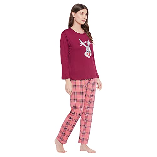 CAMEY Women Full Sleeve Nightsuit (MAHROON, X-Large) - Image 4