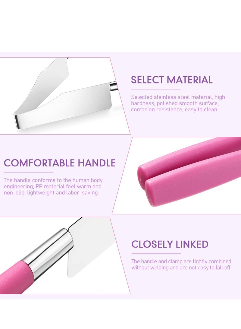 Zikra Cake Slicer Cutter, New Stainless Steel Cake Slicer, Cake Server Slicer Pie Knife Cake Pie,Tools Kitchen Utensils Plastic Gadget Perfect Presentation Cake(Rose Red,2 Pieces) - Image 2