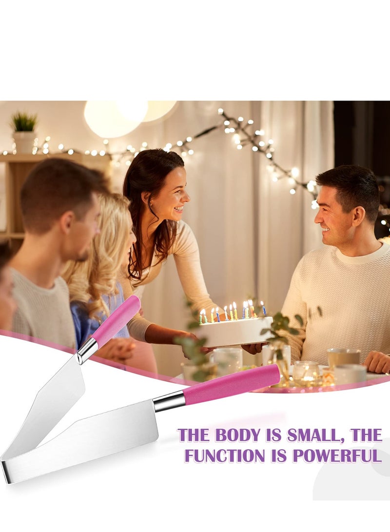 Zikra Cake Slicer Cutter, New Stainless Steel Cake Slicer, Cake Server Slicer Pie Knife Cake Pie,Tools Kitchen Utensils Plastic Gadget Perfect Presentation Cake(Rose Red,2 Pieces) - Image 5