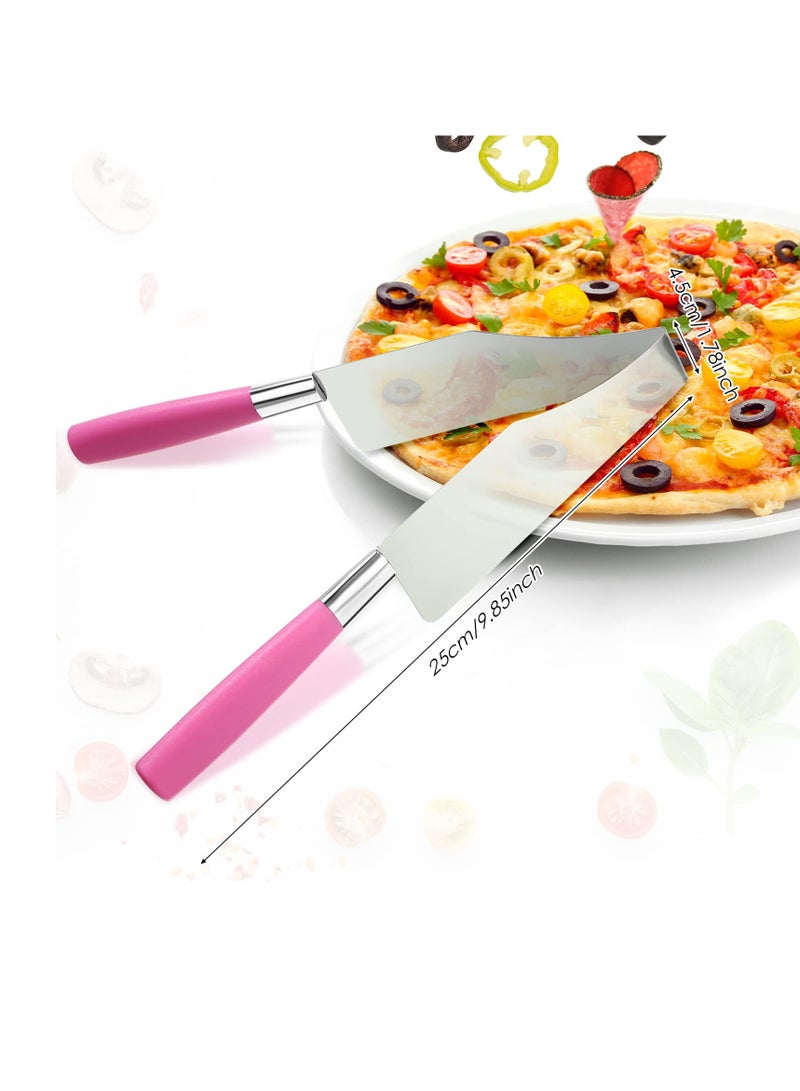 Zikra Cake Slicer Cutter, New Stainless Steel Cake Slicer, Cake Server Slicer Pie Knife Cake Pie,Tools Kitchen Utensils Plastic Gadget Perfect Presentation Cake(Rose Red,2 Pieces) - Image 3
