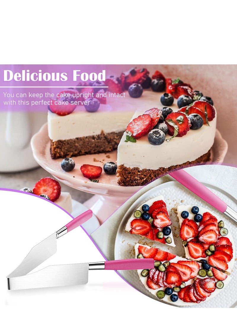 Zikra Cake Slicer Cutter, New Stainless Steel Cake Slicer, Cake Server Slicer Pie Knife Cake Pie,Tools Kitchen Utensils Plastic Gadget Perfect Presentation Cake(Rose Red,2 Pieces) - Image 4