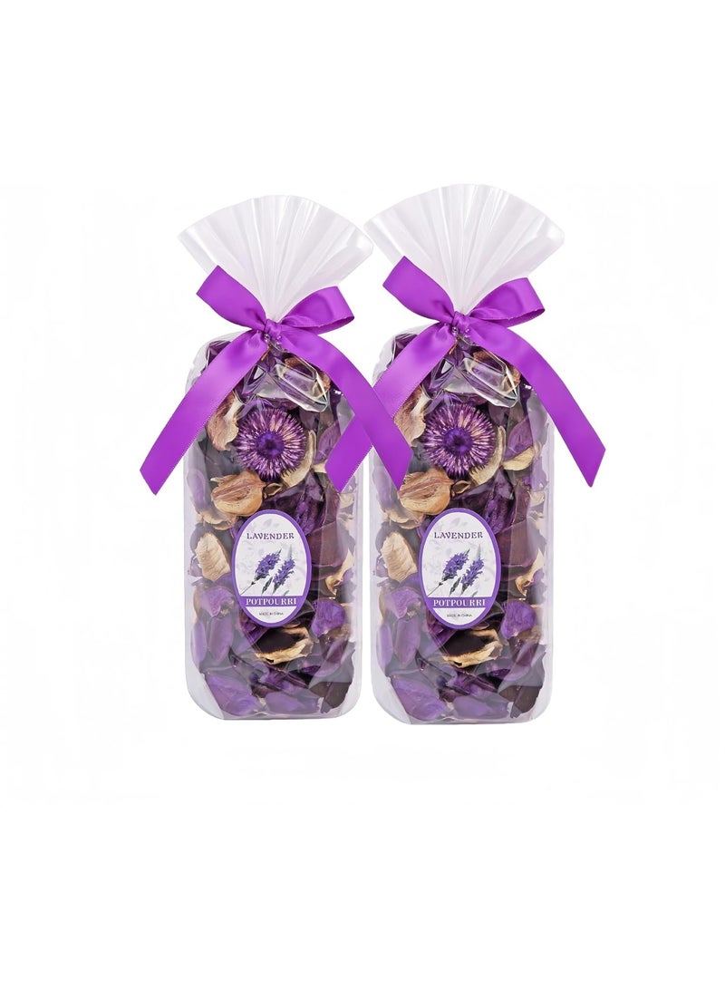 jaexest Lavender Scented Dried Flowers Potpourri Natural Fragrance Bag for Home and Closet - 2 Pack - Image 1