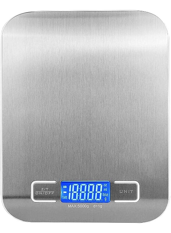 PROMASS ميزان مطبخ ميزان طعام 11 رطل/5 كجم شاشة LCD عالية الدقة من الفولاذ المقاوم للصدأ ميزان إلكتروني وظيفة تارا، إيقاف تشغيل تلقائي، حساس عالي الدقة - Image 1