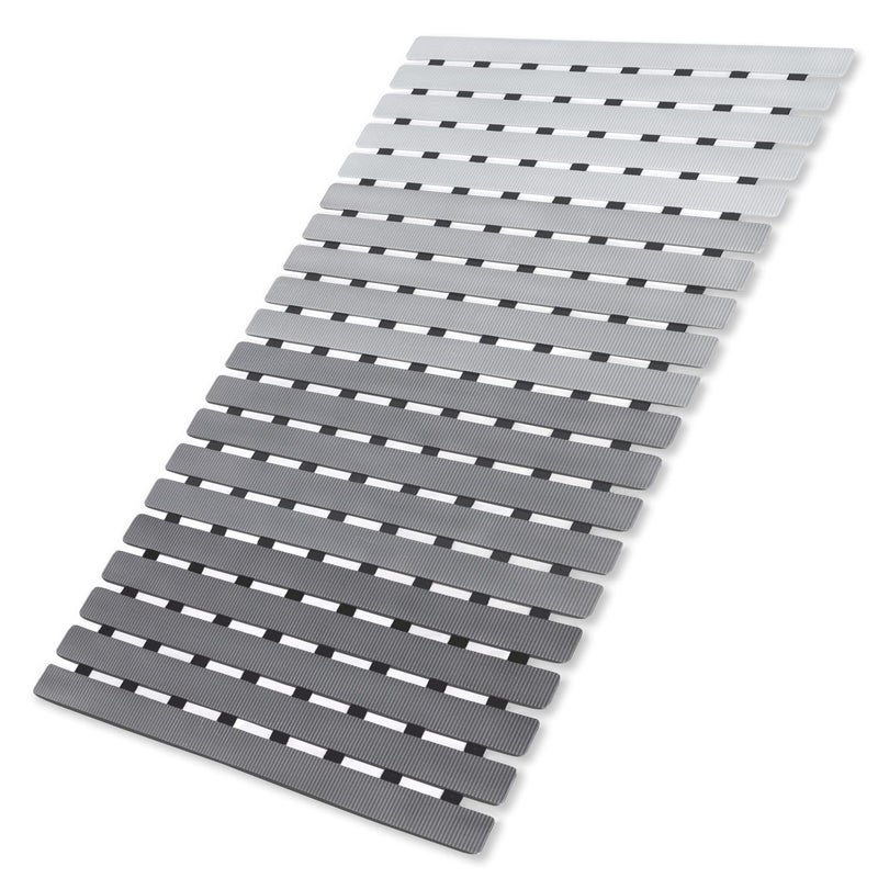 MBOSS Bath Tub Shower Mat Non Slip Bathtub Mats for Bathroom Shower Floor Mat Bath Mats for Shower Tub Anti Slip Shower Mat with Drain Hole and Large Suction Cups Gradient Grey 275 X 157 Inch