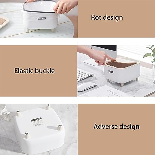 Fennec Mart Portable Desktop Dustbin Compact Trash Can with Lid for Study, Bathroom, Bedroom, and Kitchen Spaces - Image 2