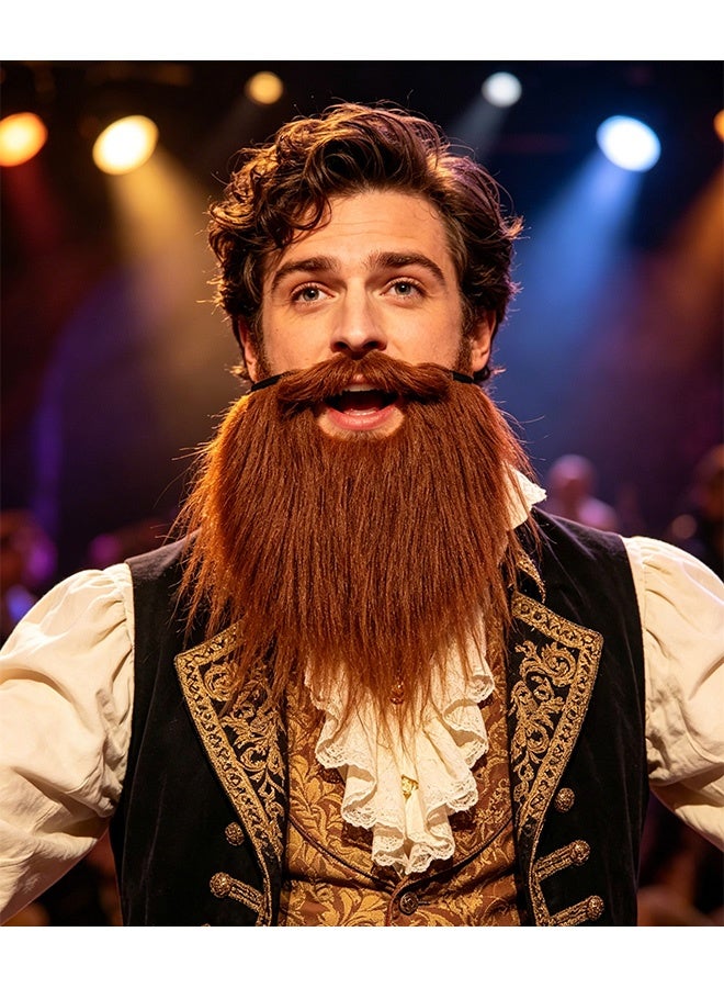 GD 5 Pcs Fake Mustache Facial Hair False Beards with Adjustable Elastic Rope for Men - Fake Whisker for Entertainment Drama Party Movie Makeup, Mustache for Kids and Adults - Image 4