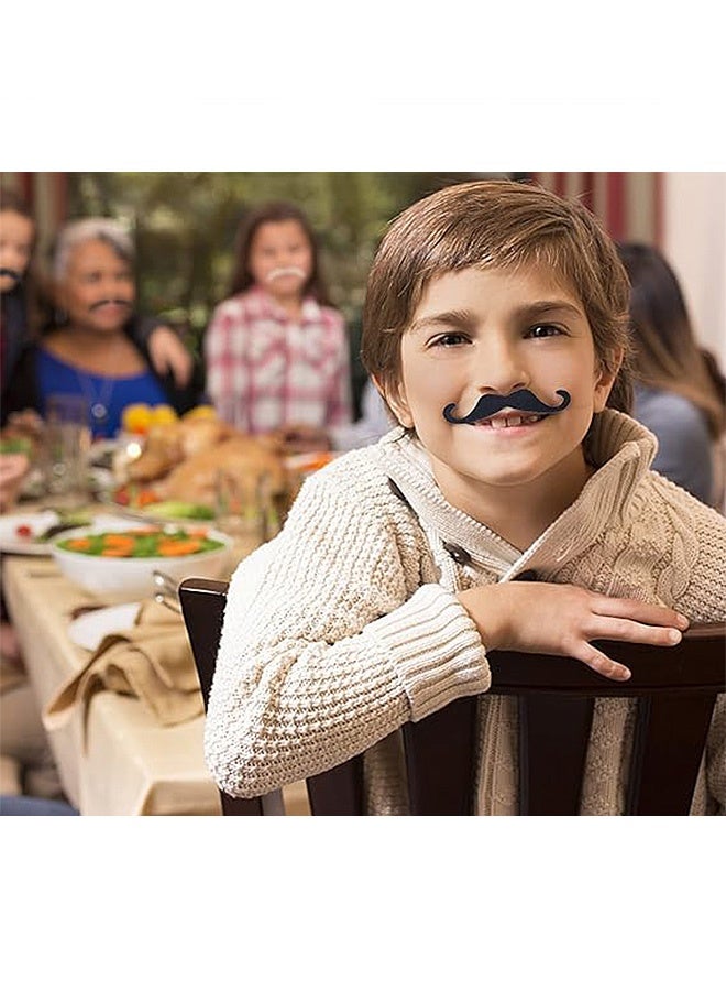 GD 5 Pcs Fake Mustache Facial Hair False Beards with Adjustable Elastic Rope for Men - Fake Whisker for Entertainment Drama Party Movie Makeup, Mustache for Kids and Adults - Image 3
