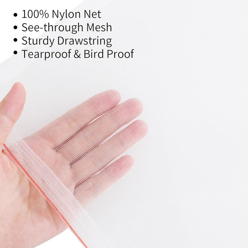 Kikhope كيخوب 20 قطعة من أكياس حماية الفواكه، أكياس شبكية للحديقة مقاس 21" × 14" مزودة بحبل للسحب، أكياس لشبكات الفواكه، أكياس لأشجار الفاكهة، أكياس حاجزة لحماية الفواكه والخضروات. - Image 3