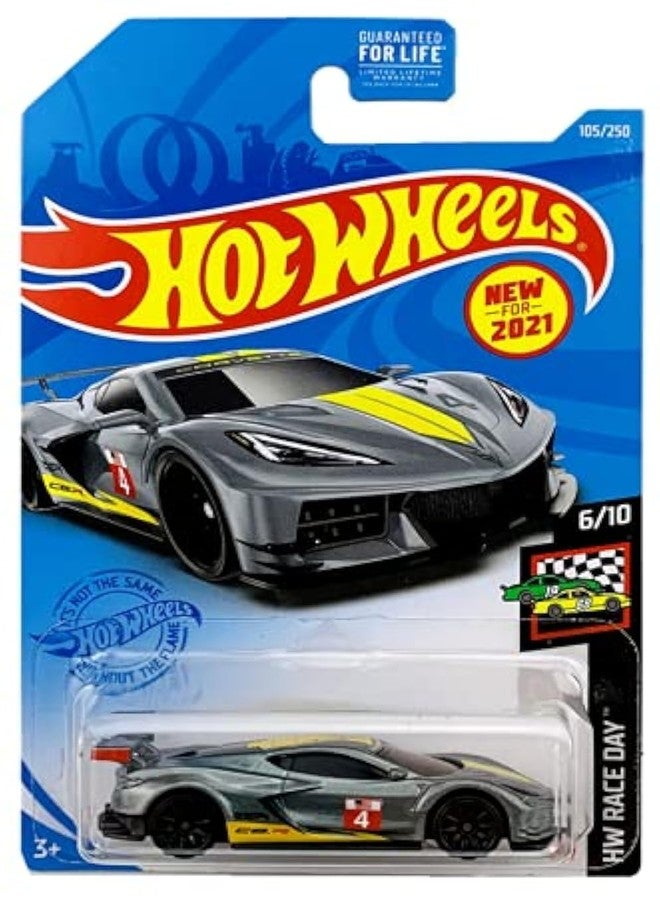 die cast DieCast Hotwheels Corvette C8 R, HW Race Day 6/10 [Gray] 105/250 - Image 1