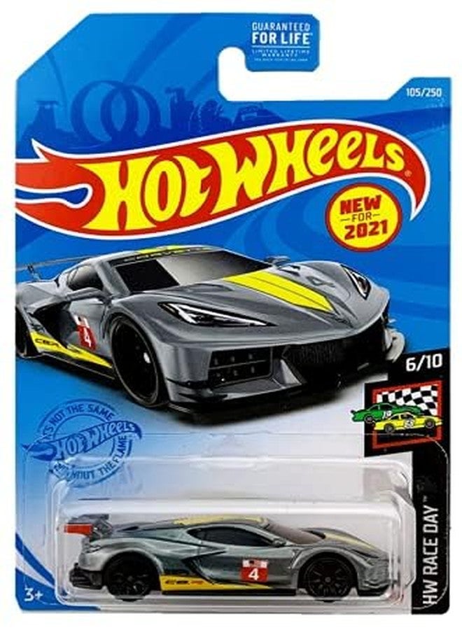 die cast DieCast Hotwheels Corvette C8 R, HW Race Day 6/10 [Gray] 105/250 - Image 2