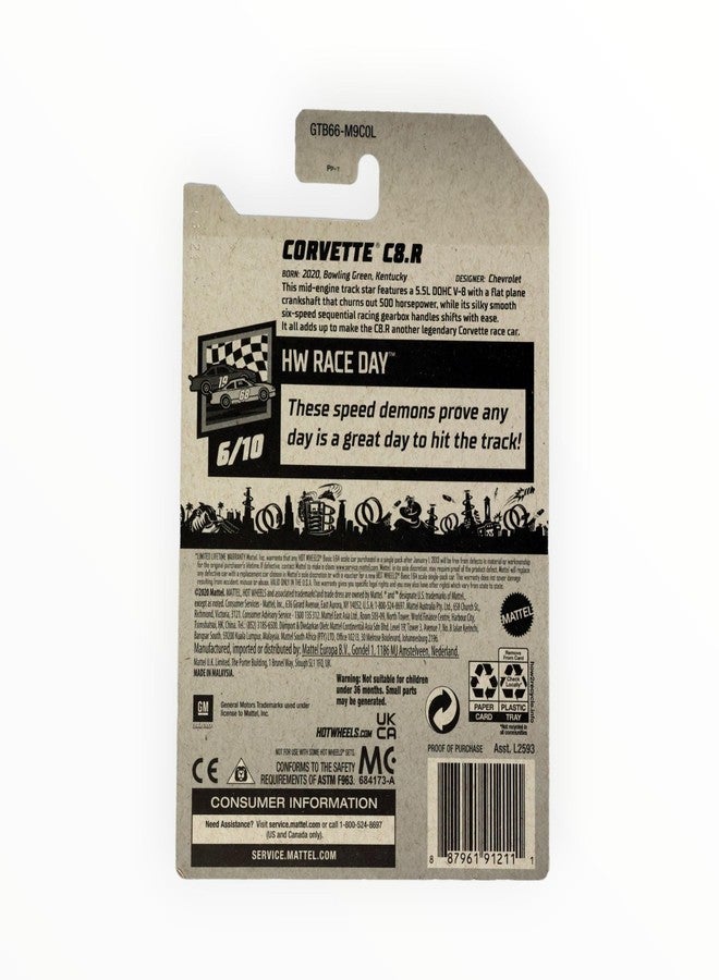 die cast DieCast Hotwheels Corvette C8 R, HW Race Day 6/10 [Gray] 105/250 - Image 3