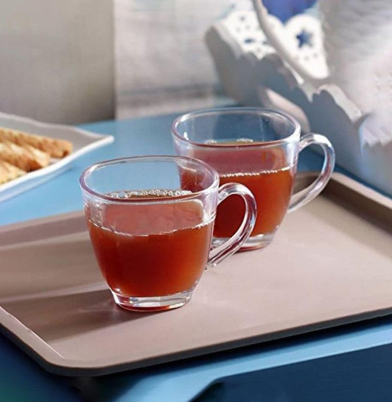 Mevanta Premium Glass Tea and Coffee Cup 250ML Set of 6 Transparent Glass Cups Set for Milk Cup, Hot/Cold Drinks Cups, Herbal Tea, Green Tea, Lemon Tea Cup Set for Ideal Gift Uses (6, BX-26) - Image 4