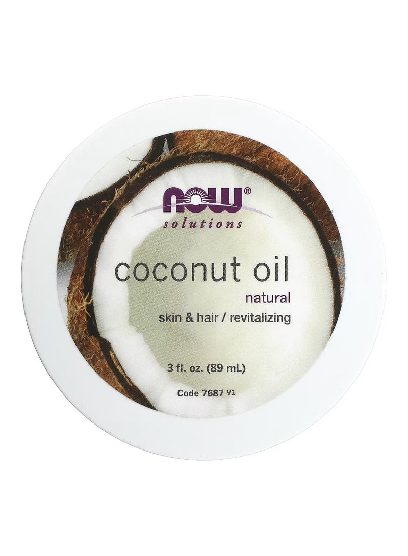 NOW Foods, Solutions, Coconut Oil, Natural, 3 fl oz (89 ml)