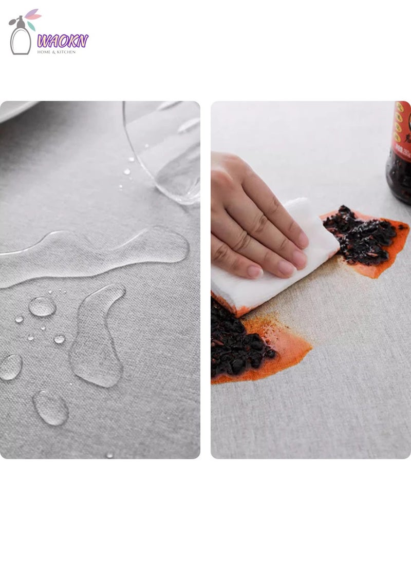 WAOKN Tablecloth, Waterproof And Oil-Proof End Table Dustproof Cover, Solid Color Lacy Picnic Blanket, Red - Image 2