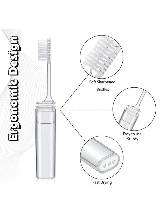 رتيري مجموعة فرشاة أسنان للسفر من Rtteri، 50 قطعة، فرشاة أسنان قابلة للطي مع غطاء شفاف، فرشاة أسنان صغيرة قابلة للطي، فرشاة أسنان يدوية صغيرة الحجم مناسبة للتخييم والمدرسة للبالغين - Image 3