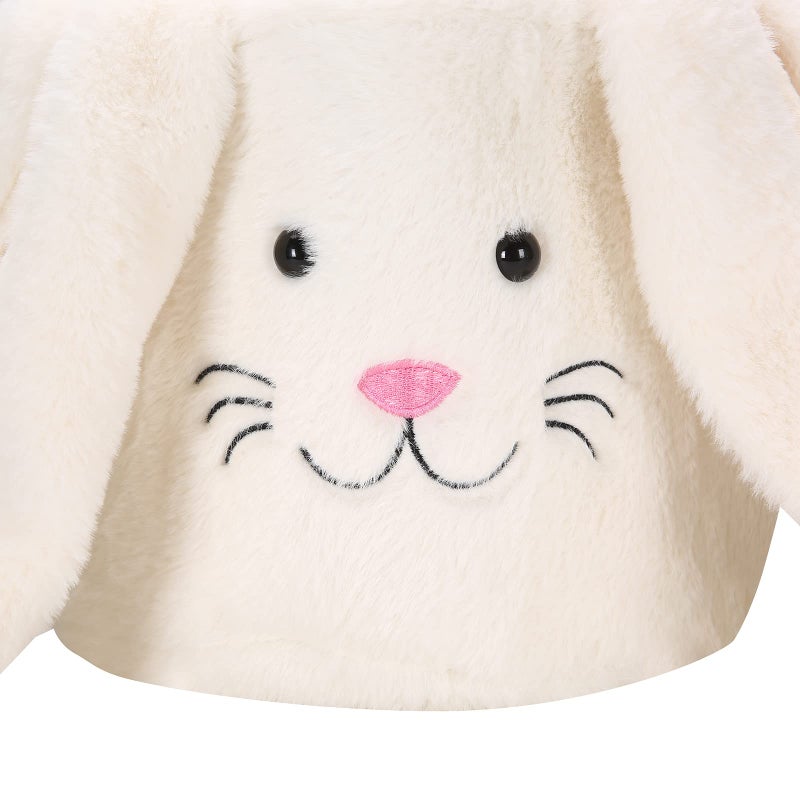 E-FirstFeeling Plush Easter Bunny Basket,Soft Bunny Easter Bucket for Egg Hunt and Candy,Easter Decorations Party Favors Gifts Storage (Plush-White) - Image 4