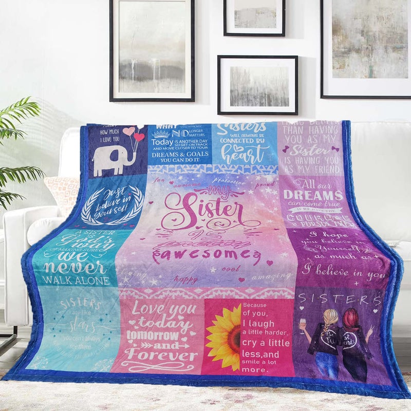 Lviliss Sister Gifts Blanket, Best Birthday Gifts for Sister Super Soft Throw Blanket 50"x60", Sister Birthday Gifts from Sister, Sister Gift from Sister, Gifts for Sister, Sister Birthday Gift Ideas - Image 2